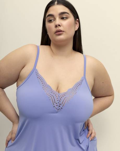 Nuisette en microfibre de satin avec dentelle - Déesse Collection