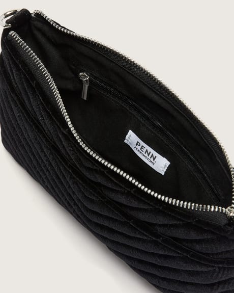 Sac à main en velours matelassé à chevrons