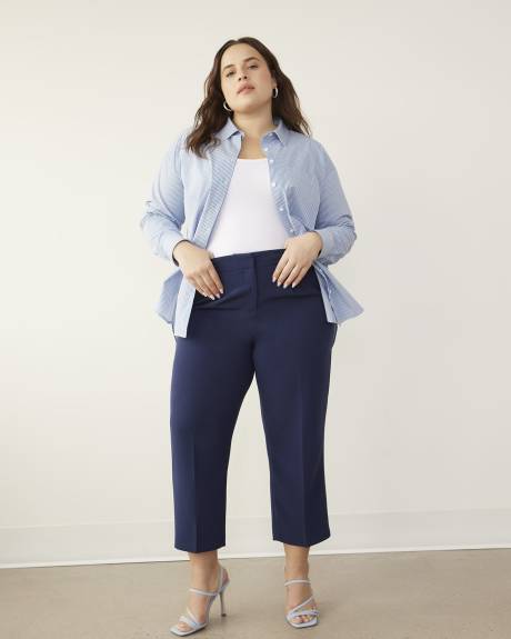 Pantalon écourté à jambe droite
