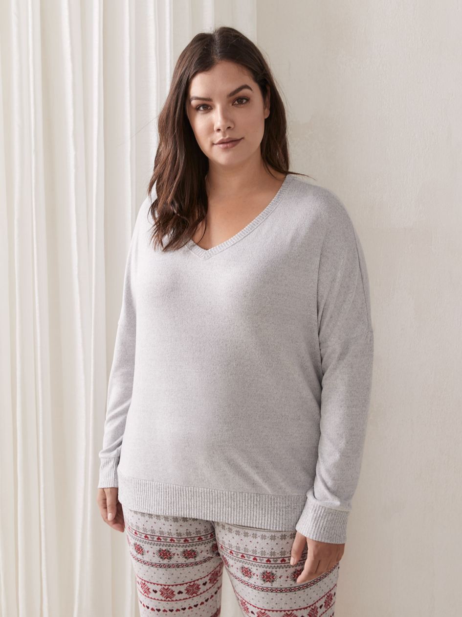 Solid Long Sleeve Pajama Top Penningtons