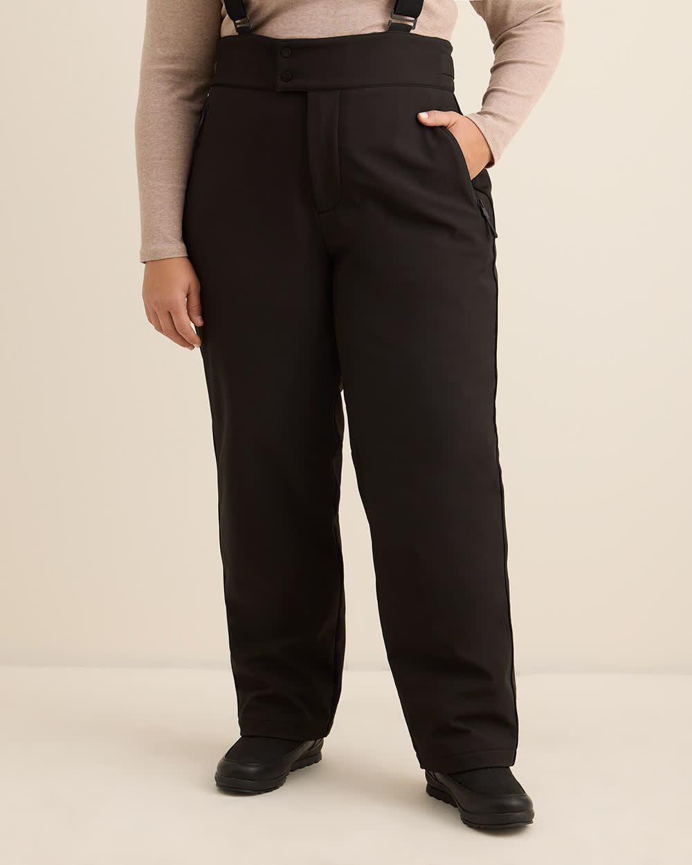 Petite, Black Snow Pants with Suspenders - Active Zone Petite, Black Snow Pants with Suspenders - Active Zone