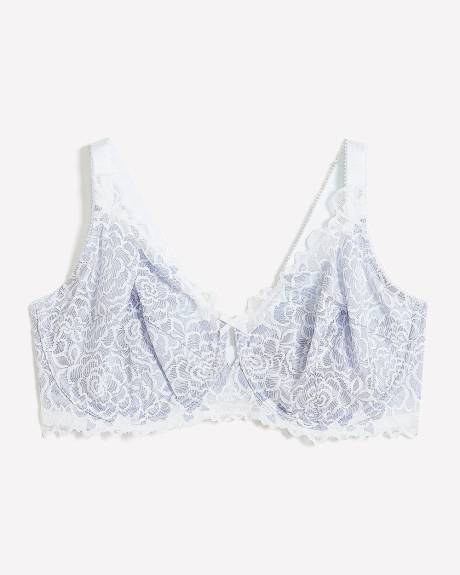 Two-Tone White Lace Underwire Bra - Déesse Collection