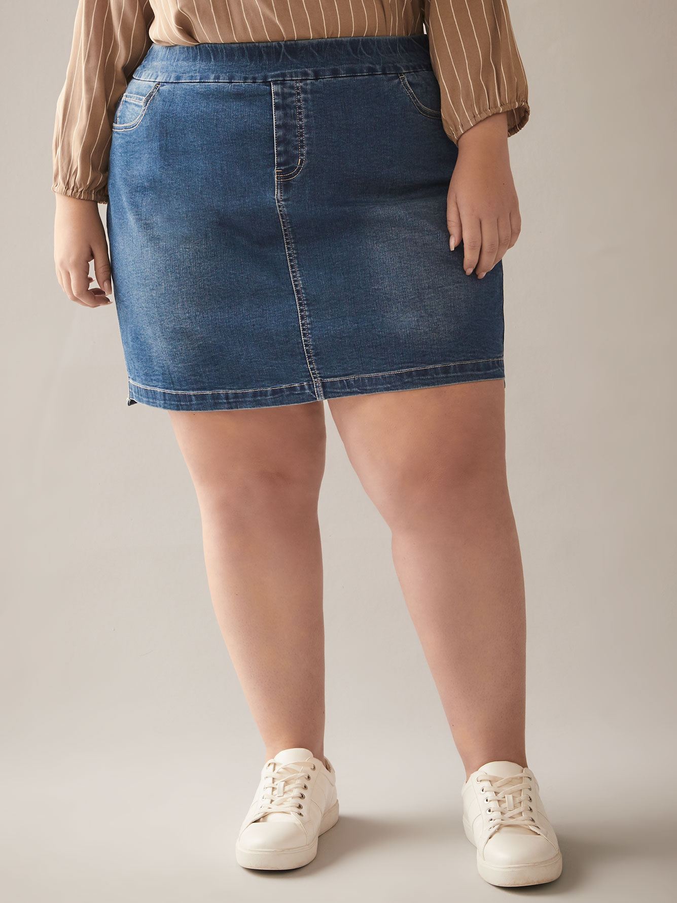 plus size jean skorts