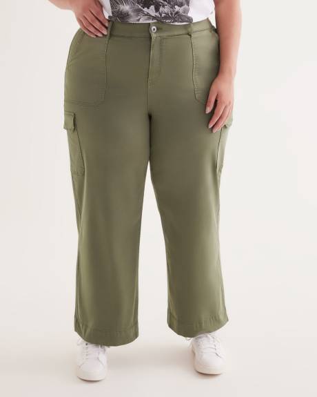 Cotton Wide-Leg Cargo Pant