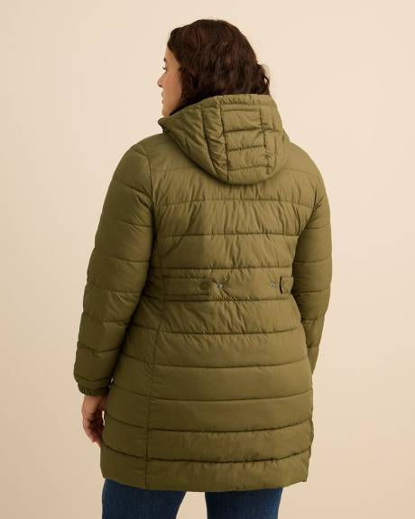 Long Packable Jacket with Removable Hood