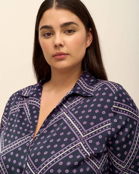 Chemise de nuit en satin à motif - Déesse Collection