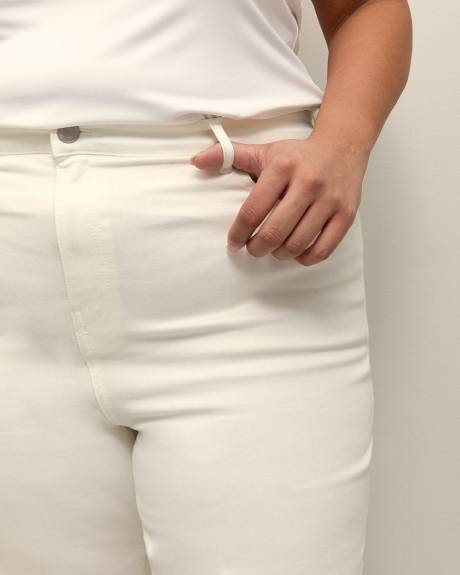 Jean écourté blanc taille haute à jambe droite - d/C JEANS