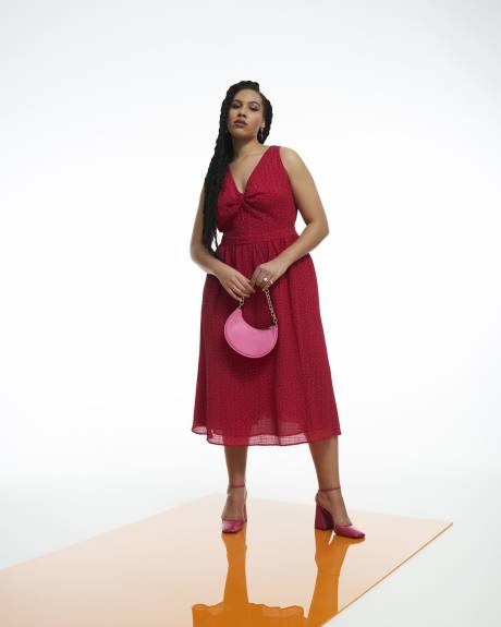 Robe longue tissée texturée avec dos ouvert à attache - Addition Elle
