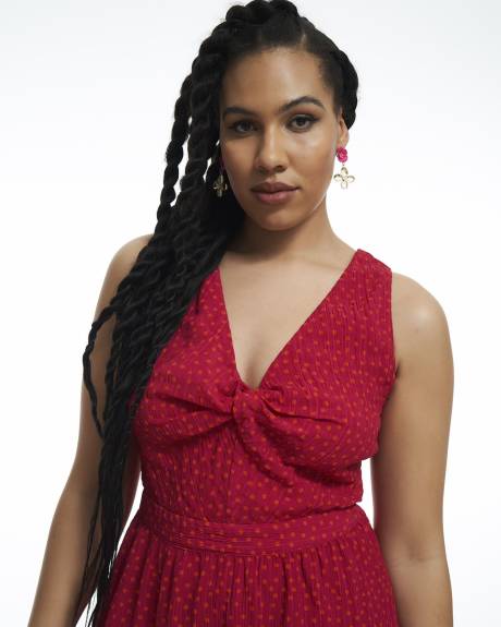 Robe longue tissée texturée avec dos ouvert à attache - Addition Elle
