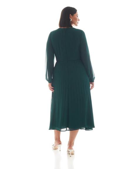 Robe plissée avec noeud torsadé, tissu responsable - Addition Elle