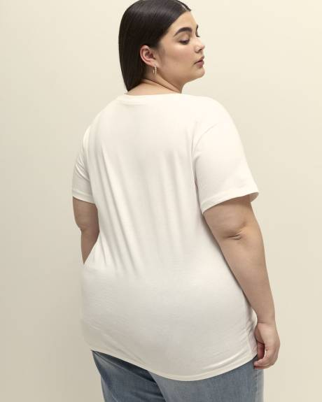White Crewneck Tee with Ohlala Print
