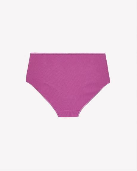 Solid Rib Brief with Shiny Elastic at Waistband - ti Voglio