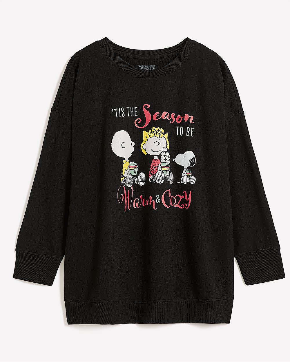 Black Crewneck Sweatshirt with Snoopy Print Penningtons