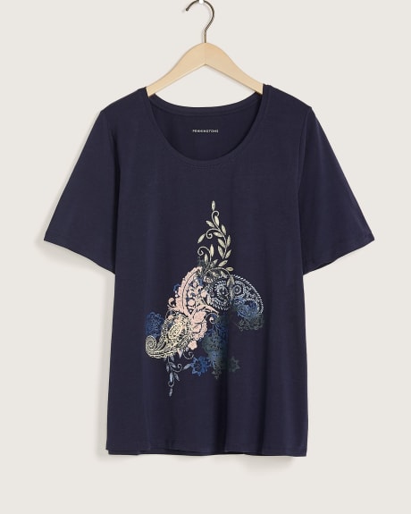 Silhouette-Fit Cotton Blend T-Shirt - In Every Story
