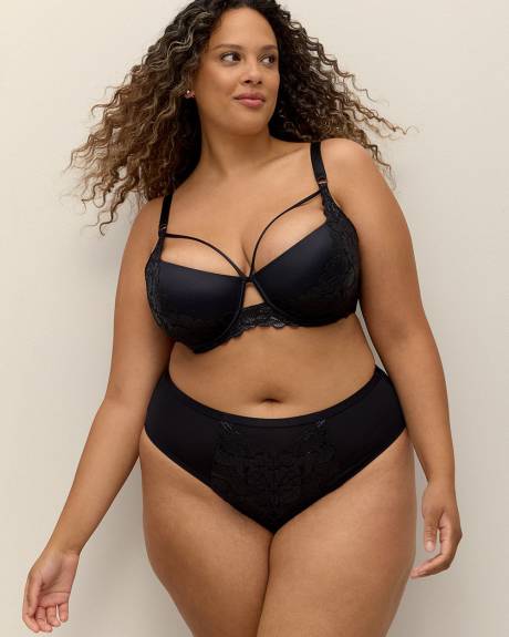 Black Cheeky Brief with Lace - Déesse Collection