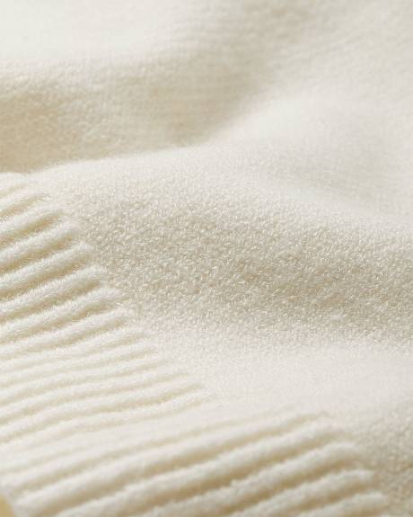 Relaxed-Fit Shaker-Stitch Hooded Sweater