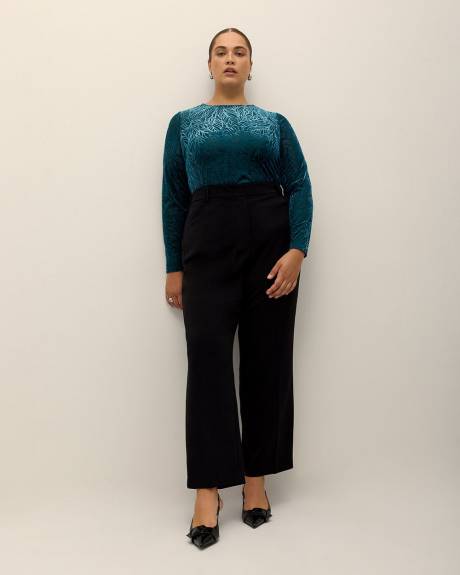 Haut à col rond en tissu dévoré