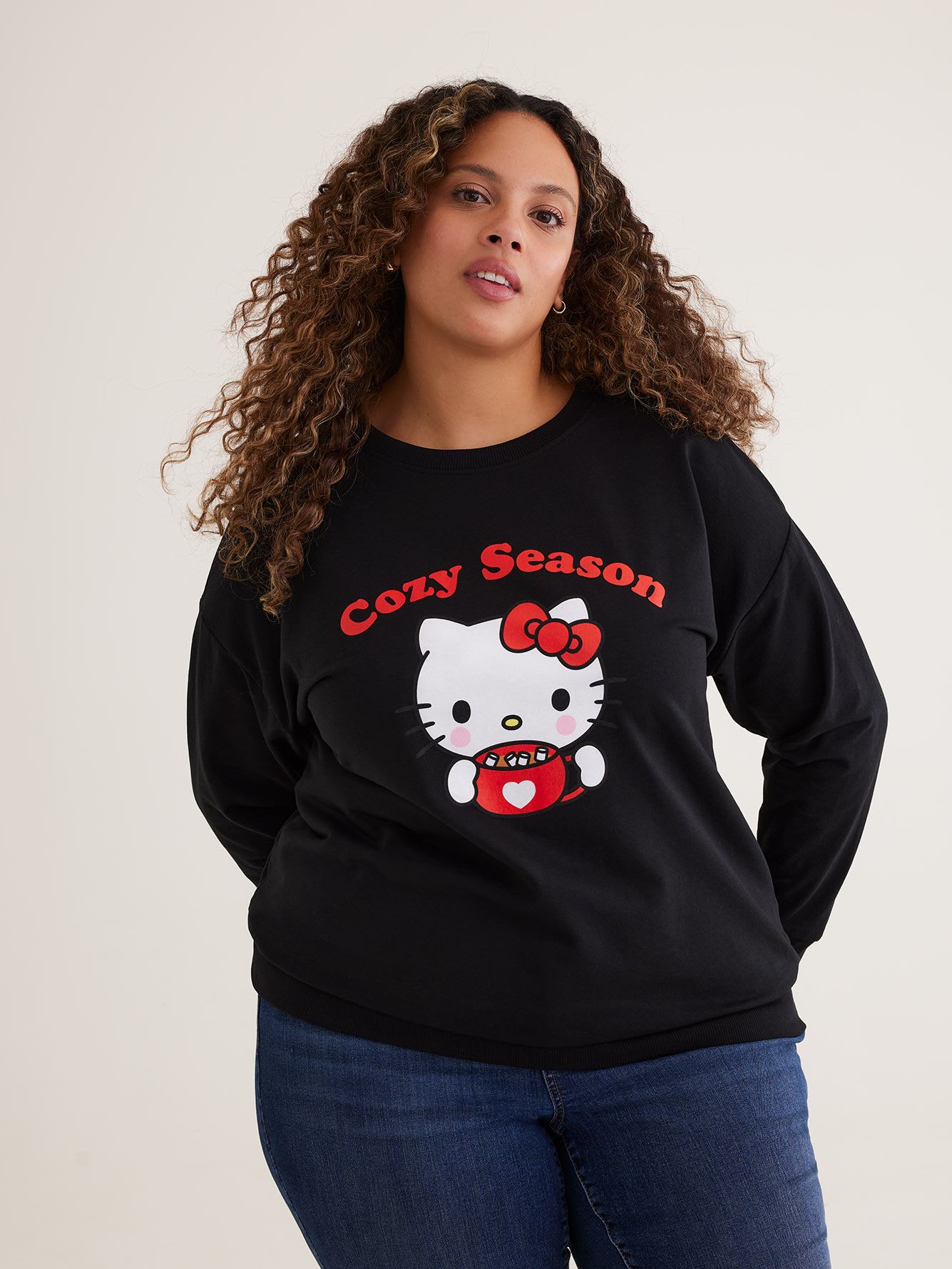 Crewneck Sweatshirt with Hello Kitty Cristmas Print | Penningtons