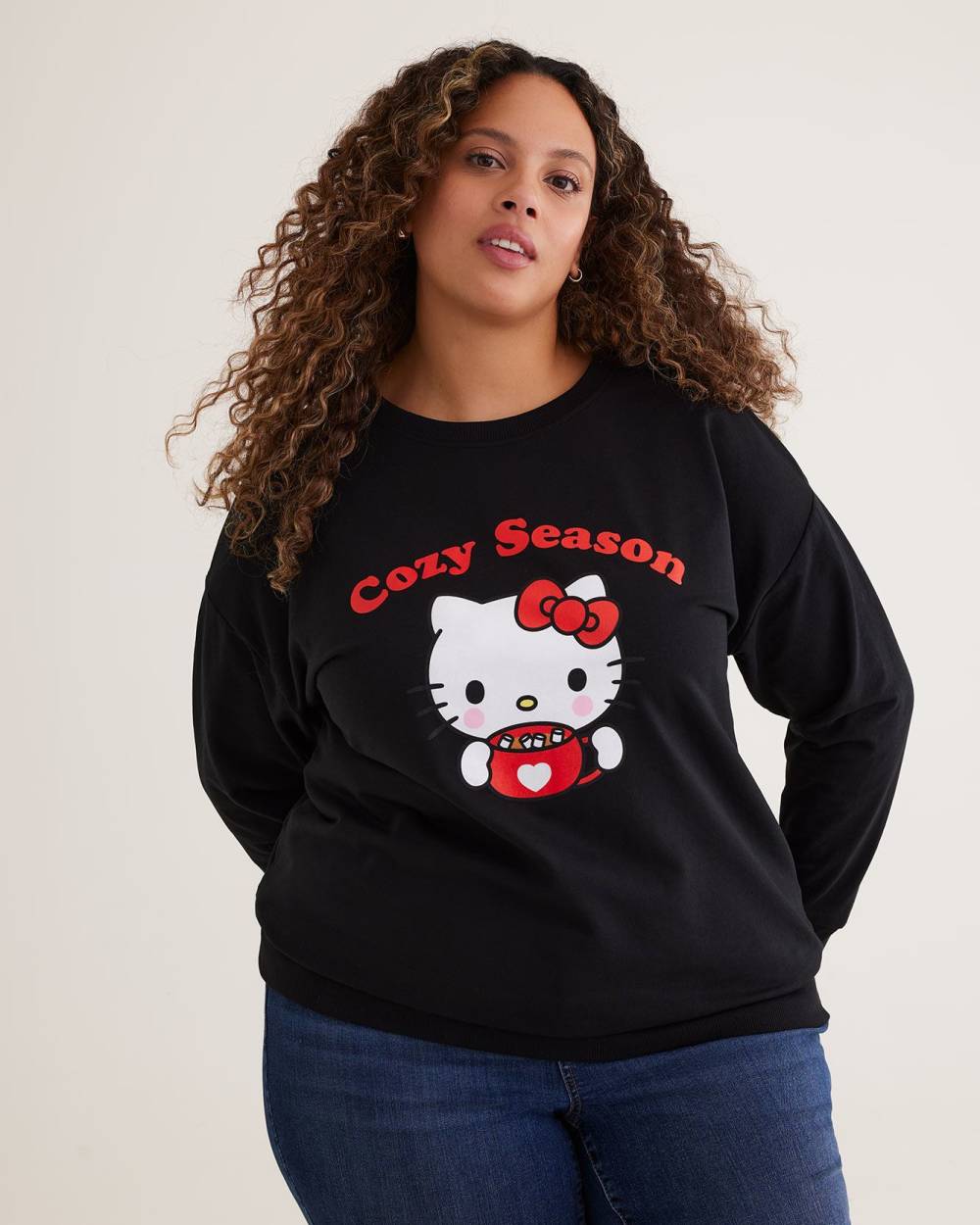 Crewneck Sweatshirt with Hello Kitty Cristmas Print | Penningtons