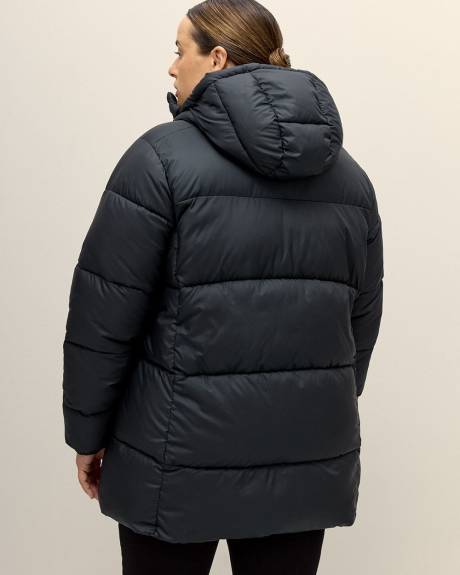 Black Mid-Length Puffer Jacket - Columbia