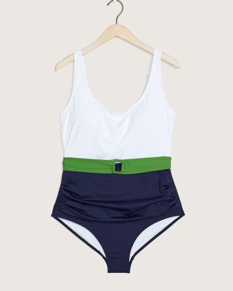 Belted One-Piece Swimwear with Scoop Neckline - Anne Cole