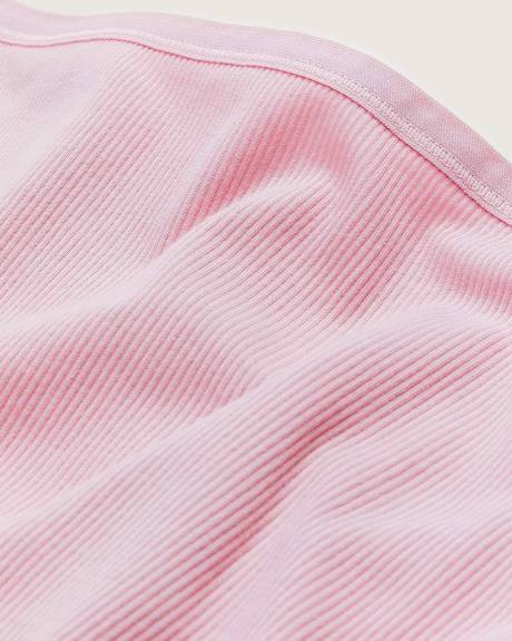 Culotte tanga côtelée, rose - ti VOGLIO