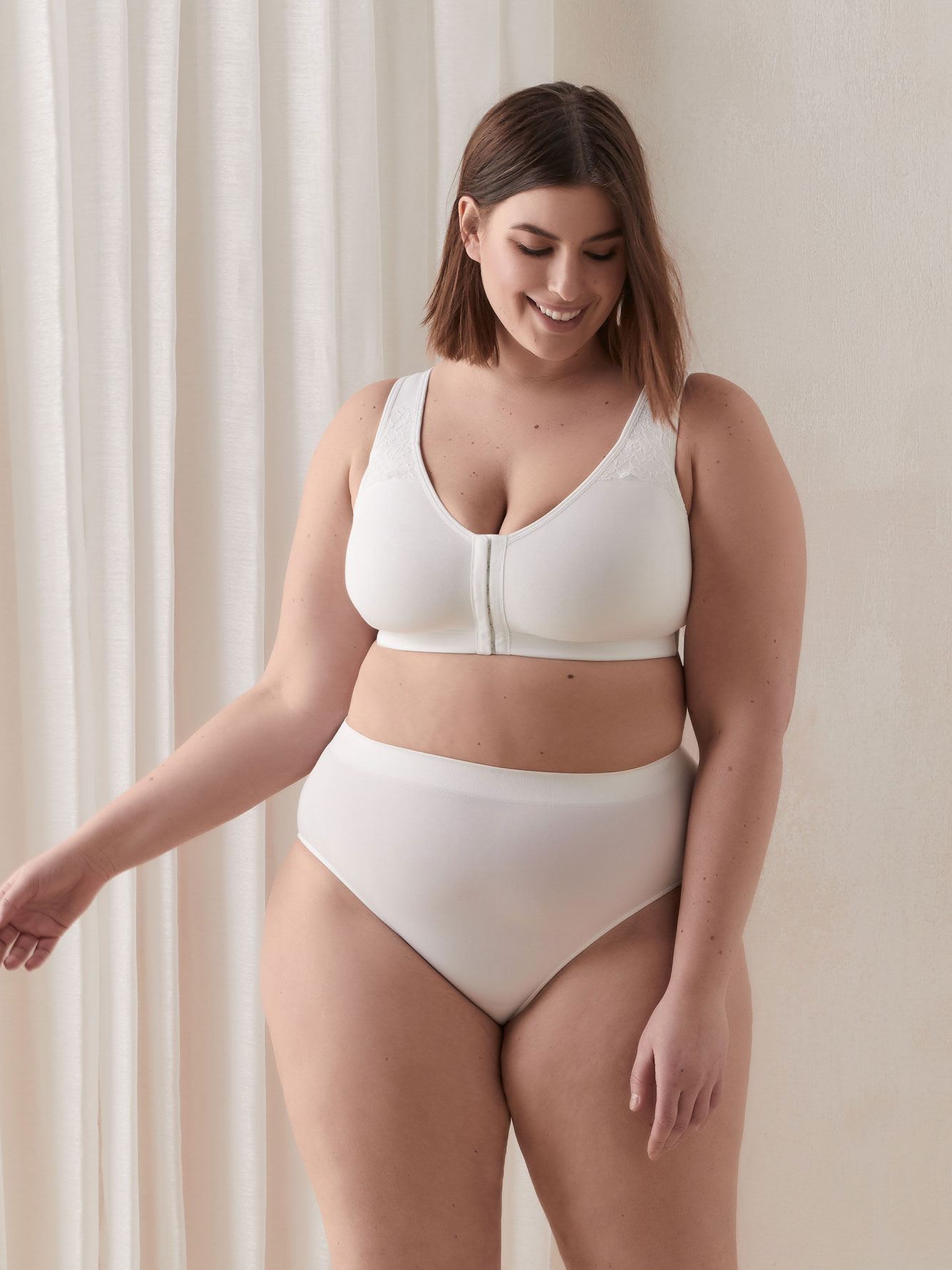 Soutien-gorge en coton sans armatures avec dentelle - ti ...
