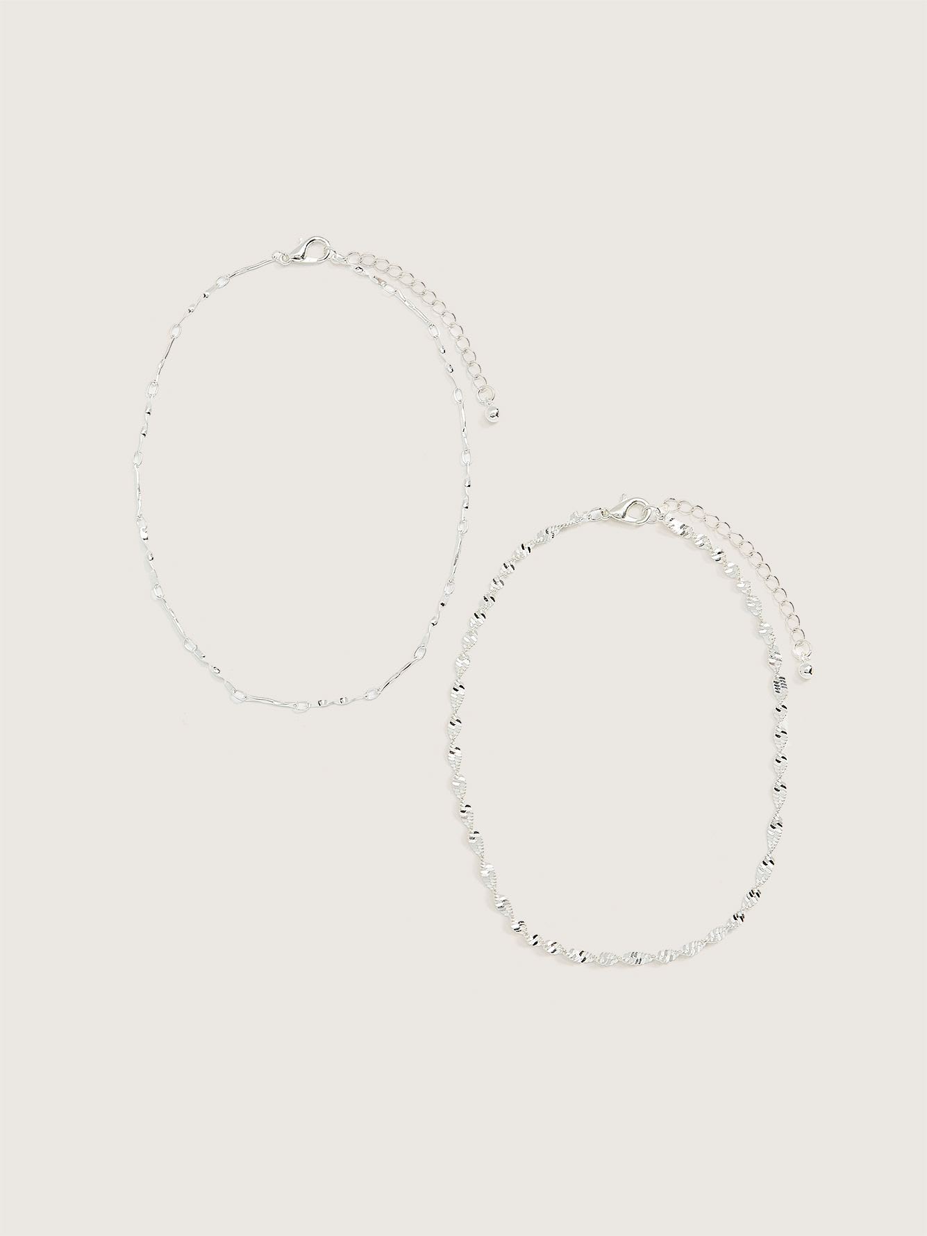 Silver Anklet Chains, Set of 2 | Penningtons