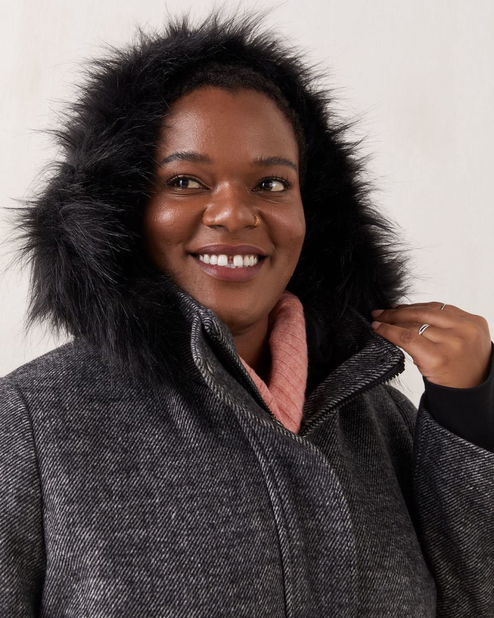 3-in-1 Knee-Length Boucle Wool Coat - In Every Story | Penningtons