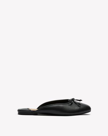 ExtraWide Width, Leather Ballerina Mule with Bow Penningtons
