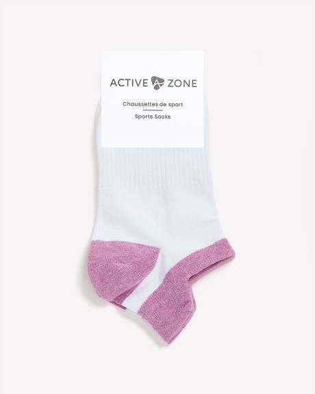 Ankle Socks with Heather Heel and Toe - Active Zone