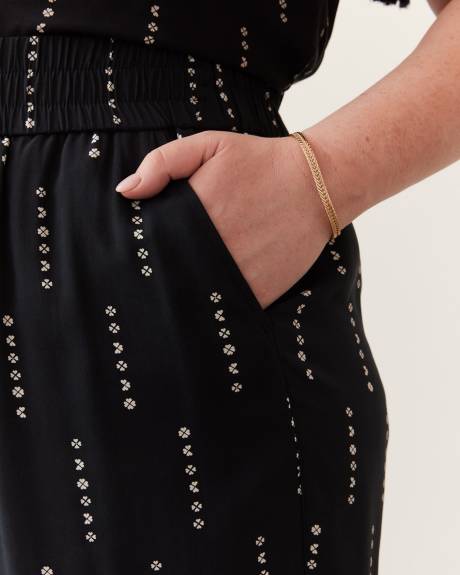 Pantalon imprimé à enfiler avec jambe évasée, tissu responsable