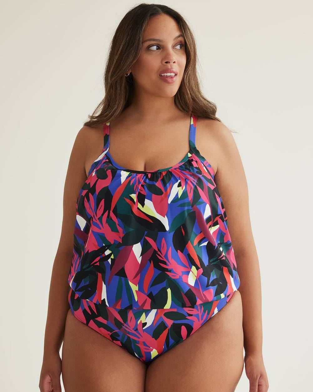 Tropical Tankini with Fooler Bandeau