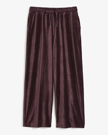 Ribbed Velvet Wide-Leg Pant - Active Zone
