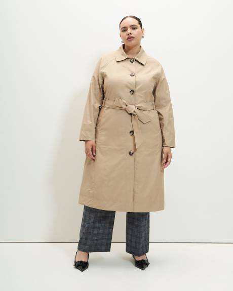 Lightweight Trench Coat with Belt - Addition Elle