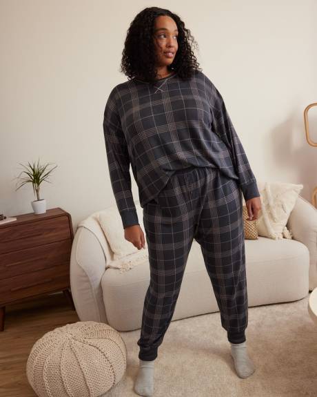 Pantalon pyjama style jogger à carreaux - ti Voglio