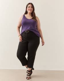 Cropped Straight-Leg Pant with Sash