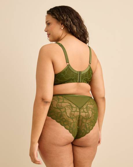 Soutien-gorge pigeonnant vert non doubl&eacute; avec dentelle, avec armatures - D&eacute;esse Collection