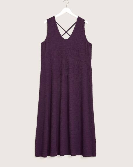 Purple Sleeveless Maxi Empire Dress