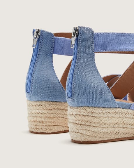 Extra Wide Width, Criss Cross Wedge Sandals
