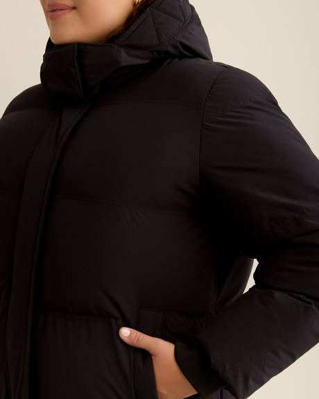 Hooded Stretch Puffer Jacket