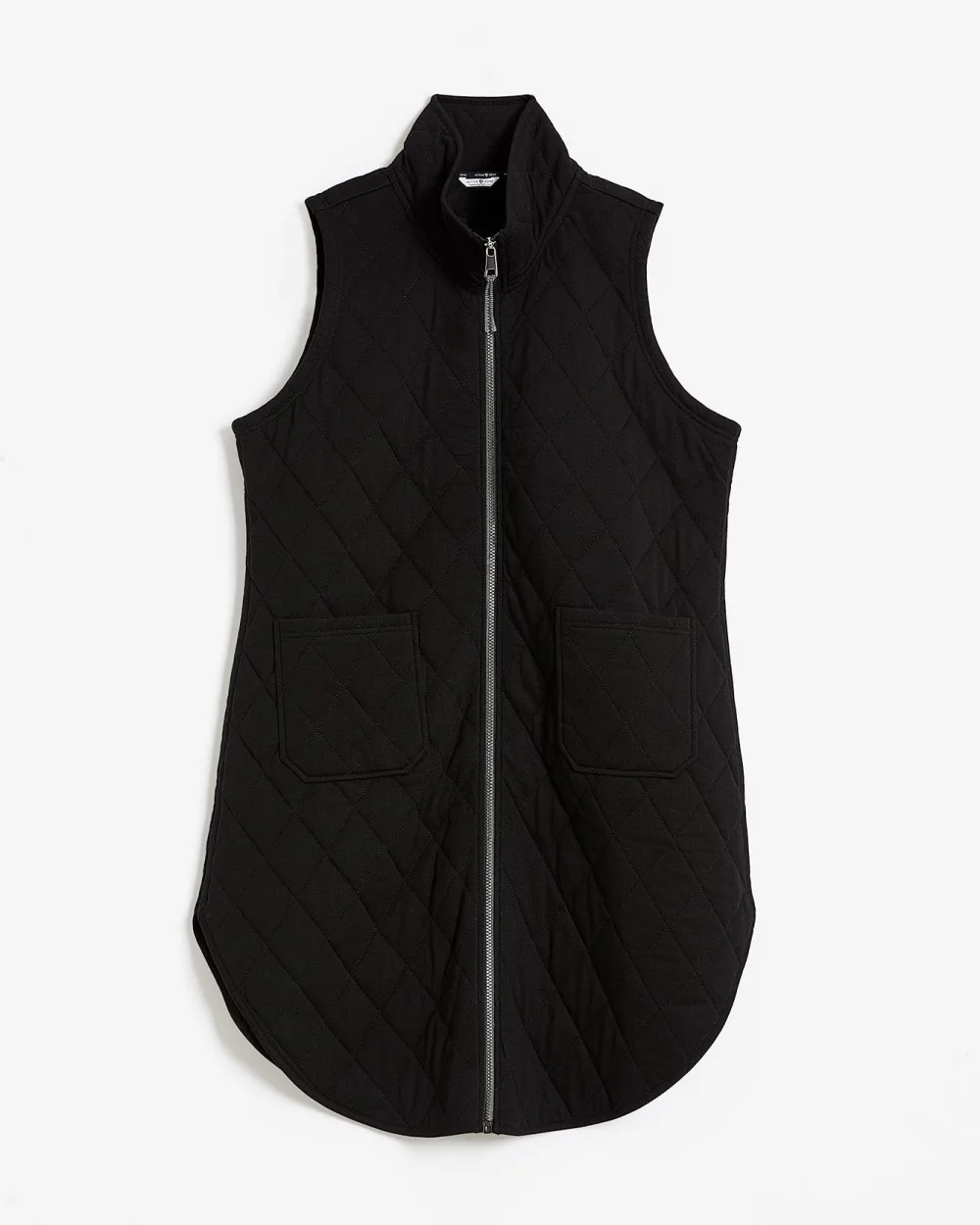Long Black Quilted Vest with Pockets Active Zone Penningtons