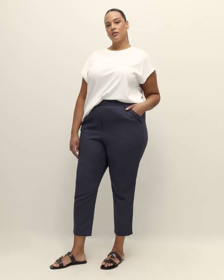 Linen Blend Tapered-Leg Pant