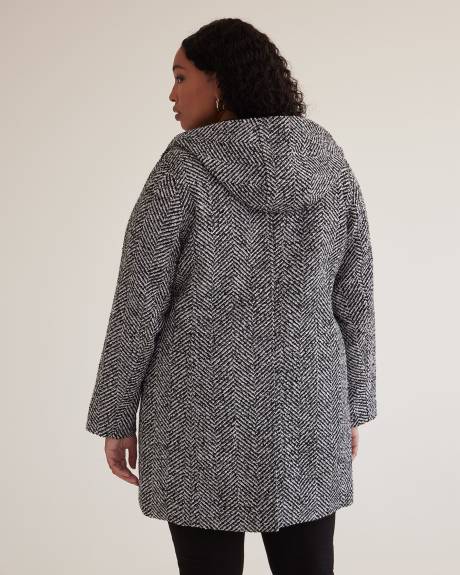 Responsible, Black & White Wool Blend Coat