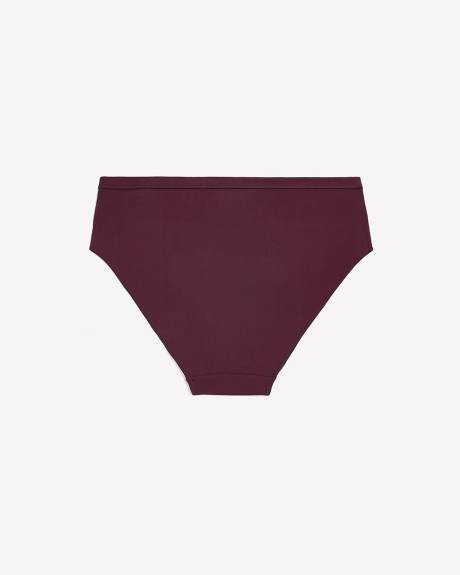 High-Cut Burgundy Microfibre Brief - ti Voglio