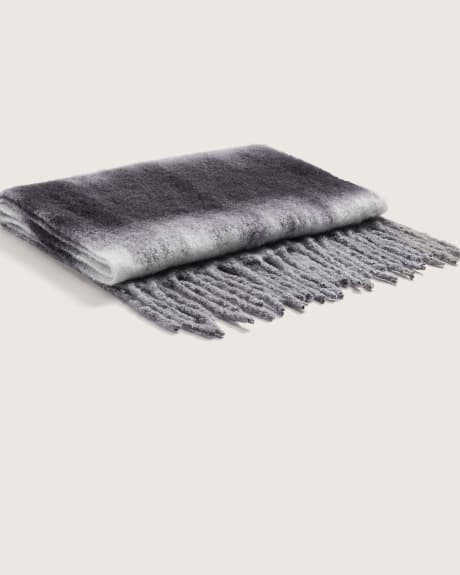 Ombre Hairy Scarf with Fringe