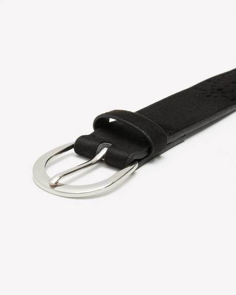 Ceinture en suède synthétique perforée