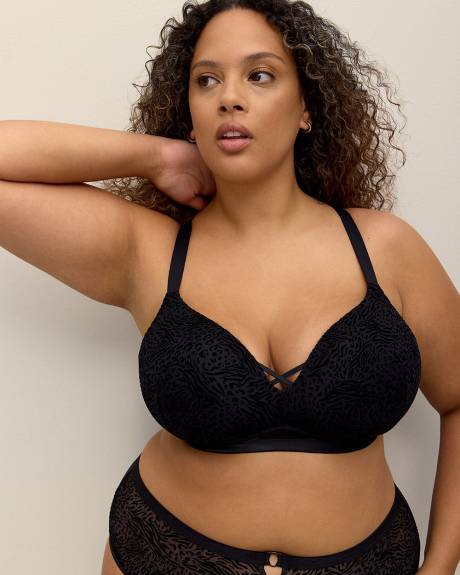 Zebra Wirefree Mesh Plunge Bra - Déesse Collection