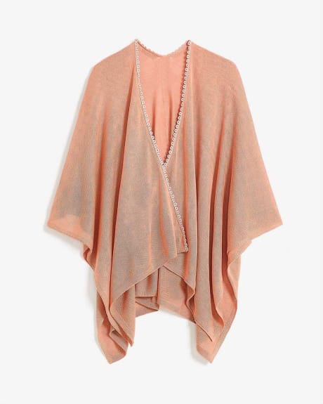 Knitted Cape with Picot Trim