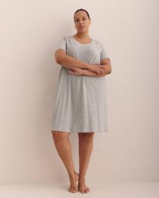 Dotted Heather Knit Short-Sleeve Sleepshirt - ti Voglio